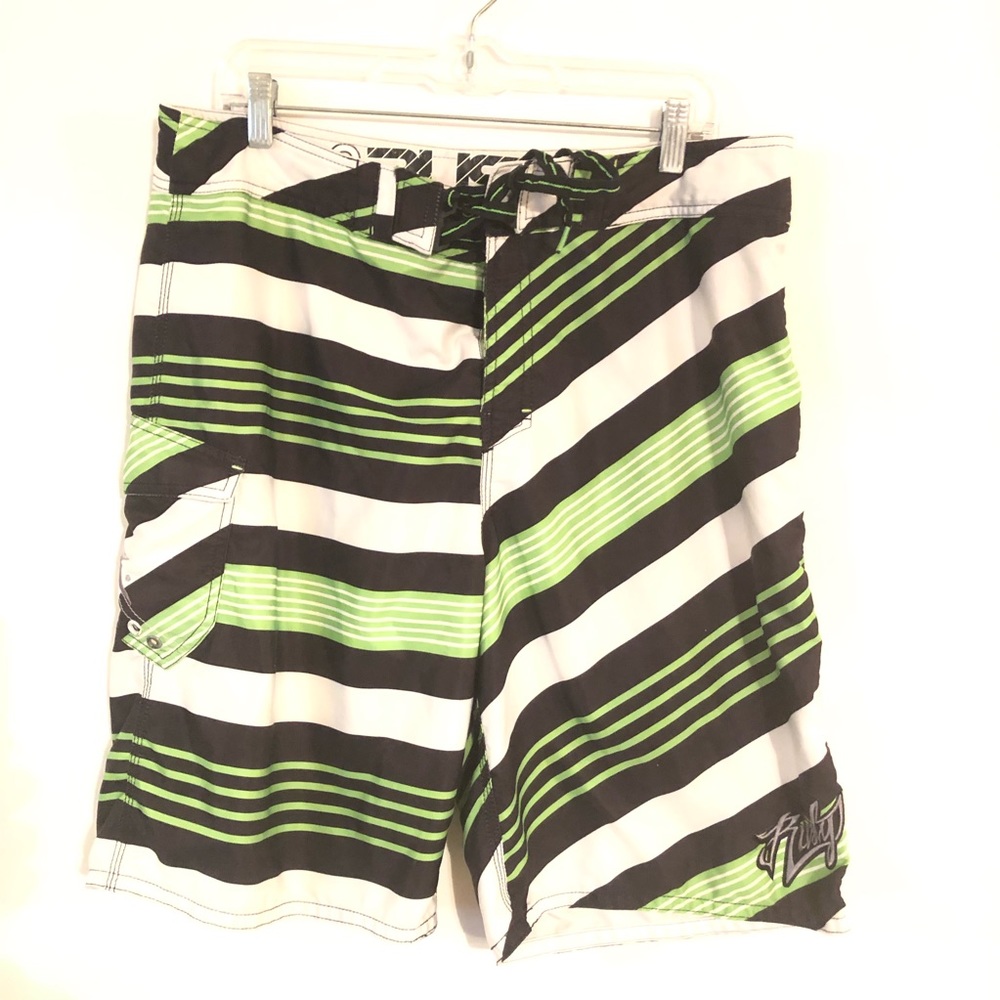 Rusty Multicolor  Striped Men’s Swim Trunks 36